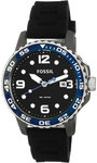 Fossil CE5004 Ceramic Quartz Black Dial Silicone Strap