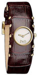 D&G DW0352 Gold Tone Cottage Quartz Silver Tone Dial Brown Leather Strap