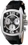 Invicta 6804 Lupah Swiss Quartz Chronograph Black Dial Leather Strap
