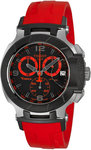 Tissot T0484172705702 T-Race Analog Chronograph Black Dial Red Strap