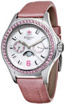 Zodiac ZO7616 Pink Crystal Moon Phase Quartz Day Date Mother Of Pearl 
