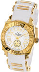 Aquaswiss 62M003 Gold Tone Stainless Steel Swissport Quartz White Dial Rubber Strap