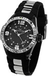 Aquaswiss 80G-3H054 Black Quartz Rubber Polished Stainless Steel Strap