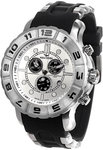 Aquaswiss 96XG006 Rugged Quartz Chronograph Silver Tone Rubber Strap