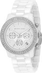 Michael Kors MK5188 White Ceramic Link Bracelet Quartz Chronograph Crystal