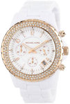 Michael Kors MK5379 Two Tone White Plastic Quartz Chronograph Crystal