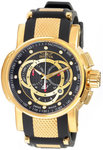 Invicta 0896 Gold Tone S1 Quartz Chronograph Black Dial Strap