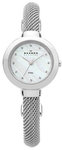 Skagen 107SSCS Stainless Steel Bangle Style Mesh Quartz Mother Of Pearl Dial Crystals