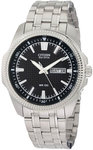 Citizen BM8490-57E Stainless Steel Dress Black Dial Textured Bezel Link Bracelet