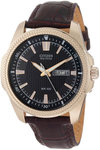 Citizen BM8493-08E Gold Tone Stainless Steel Dress Black Dial Textured Bezel