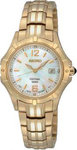 Seiko SXDC94 Gold Tone Coutura Quartz Mother Of Pearl Dial Link Bracelet