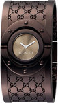 Gucci YA112432 Twirl Quartz Brown Dial Bangle Style