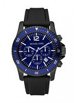 Michael Kors MK8165 Black Stainless Steel Quartz Chronograph Blue Dial Strap