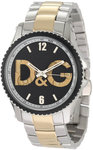 D&G DW0759 Two Tone Stainless Steel Sestriere Quartz Link Bracelet Black Dial