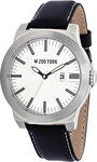 Zoo York ZYE1038 Stainless Steel Capital Silver Tone Dial Leather Strap