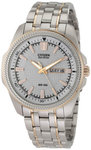 Citizen BM8496-51A Two Tone Stainless Steel Dress Silver Tone Dial Textured Bezel Link Bracelet