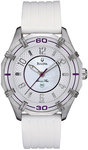 Bulova 96L144 Stainless Steel Marine Star Quartz Mother Of Pearl White Rubber Strap