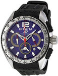 Invicta 1451 Stainless Steel S1 Chronograph Blue Dial Black Rubber