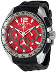 Invicta 1452 Stainless Steel S1 Chronograph Red Dial Black Rubber