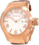 Invicta 1137 Rose Gold Tone Corduba Quartz White Dial Leather Strap