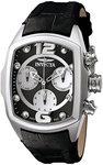 Invicta 6795 Stainless Steel Lupah Swiss Quartz Chronograph Black Dial Leather Strap