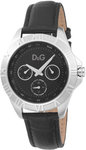 D&G DW0648 Stainless Steel Chamonix Quartz Black Dial Leather Strap