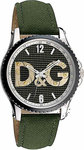 D&G DW0705 Stainless Steel Sestriere Quartz Black Dial Green Strap