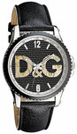 D&G DW0707 Stainless Steel Sestriere Quartz Black Dial Leather