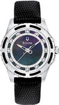 Bulova 98P118 Stainless Steel Quartz Wintermoor Black Mother Of Pearl Dial Diamonds Strap