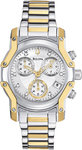 Bulova 98P120 Two Tone Wintermoor Diamonds Silver Tone Dial Chronograph