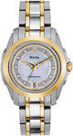 Bulova 98P129 Two Tone Precisionist Longwood Quartz Mother Of Pearl Dial Diamonds