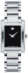 Movado 0606404 Certe Black Dial Stainless Steel Link Bracelet