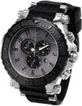 Aquaswiss 39XG081 Stainless Steel Bolt Quartz Rubber Strap Dark Silver Dial Black Chronograph 