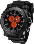 Aquaswiss 39XG096 Black Stainless Steel Bolt Quartz Rubber Strap Red Chronograph 