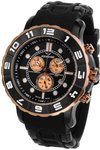 Aquaswiss 96XG036 Rose Two Tone Rugged Quartz Chronograph Black Dial Rubber Strap 