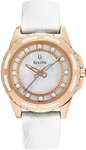 Bulova 98P119 Rose Gold Tone Quartz Mother Of Pearl Dial Diamonds Strap