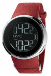 Gucci YA114212 Stainless Steel 114 I-Gucci Black Dial Red Rubber Strap