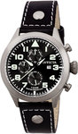 Invicta 0353 Gunmetal Military Black Leather And Nylon Strap