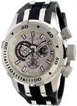 Invicta 0981 Stainless Steel Bolt Diver Chronograph Gray Dial Black Rubber Strap