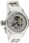 Invicta 1821 Russian Diver Skeleton Manual Mechanical White Rubber Strap