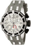 Invicta 6434 Stainless Steel Bolt Diver Chronograph Silver Tone Dial Gray Rubber Strap 