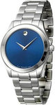Movado 0606116 Junior Sport Blue Dial Stainless Steel Link Bracelet