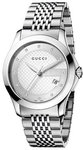 Gucci YA126404 Stainless Steel Timeless Silver Dial Diamonds