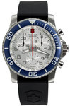 Swiss Army 241087 Maverick II Chronograph Silver Tone Dial Rubber Strap