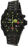 Invicta 1743 Black Stainless Steel Aviator Quartz Luminous Chronograph 