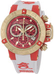 Invicta 0945 White Two Tone Subaqua Quartz Chronograph Diver Red