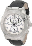 Invicta 1719 Elite Quartz Chronograph White Dial Black Leather Strap