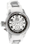 Invicta 1812 Russian Diver Quartz Day Date Mother Of Pearl Dial White Rubber Strap