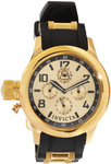 Invicta 1814 Russian Diver Quartz Day Date Gold Tone Dial Rubber Strap