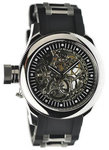Invicta 1824 Russian Diver Skeleton Manual Mechanical Black Rubber Strap